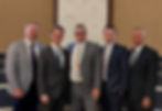 Far left: Counselor then President Smith both in Sandhill Stake Presidency. Middle: President Jeff Quick followed by Shawn Skinner and Jerry Clipp who create the Fayetteville NC Stake Presidency.