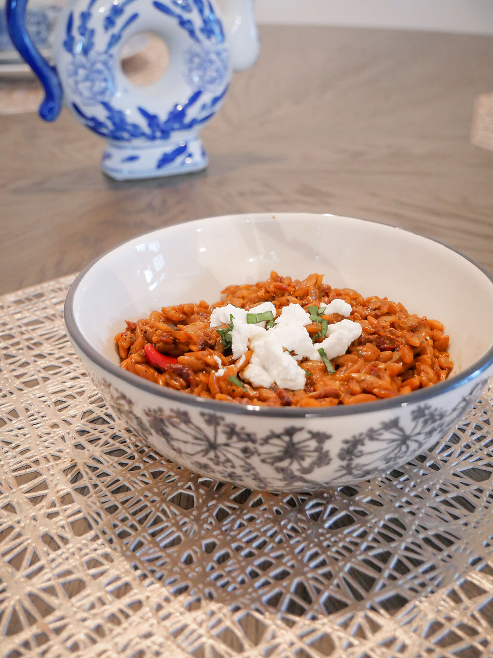 Sun-dried Tomato and Goat Cheese Orzo