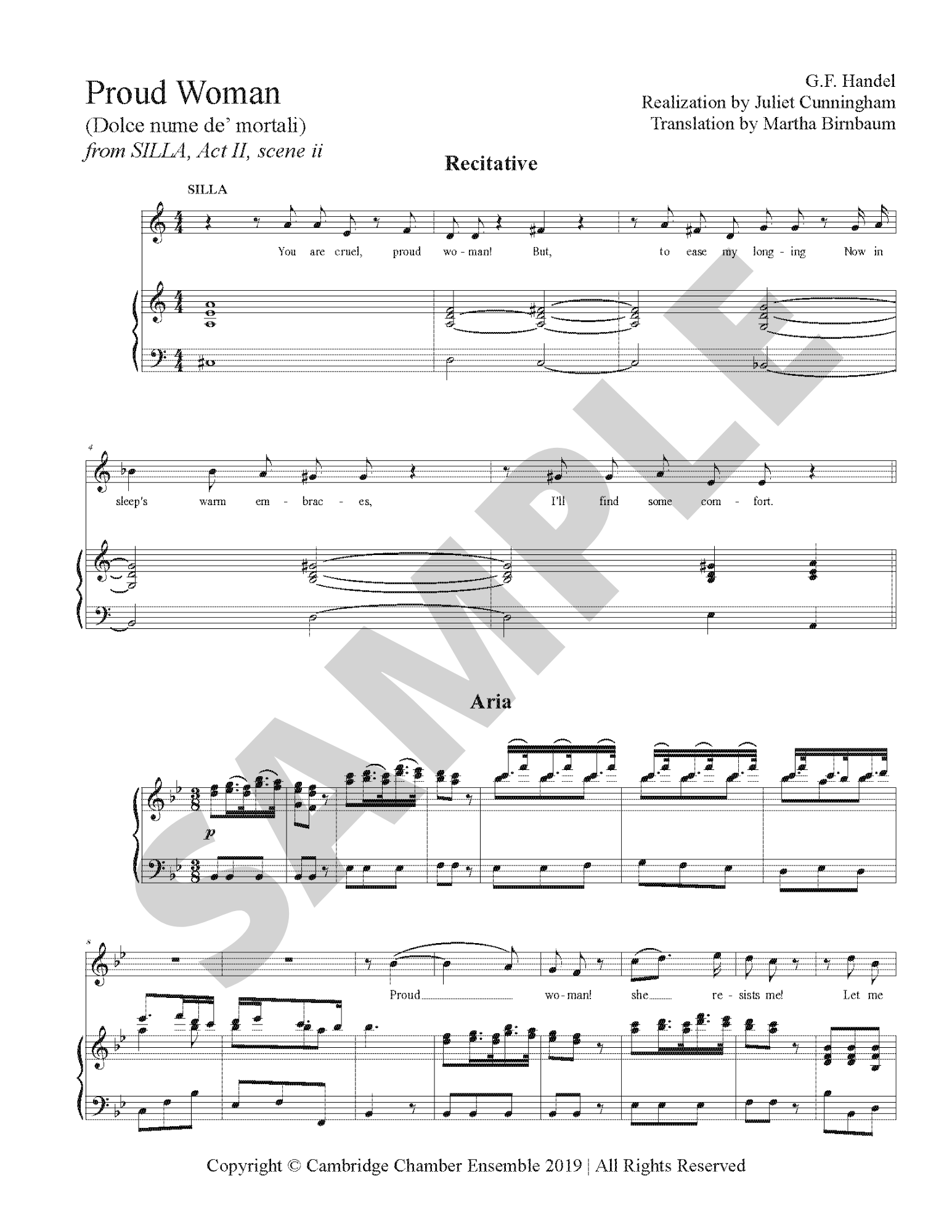 Fuggon l’asure in me di vita (All my life I'll be afraid), Low Voice