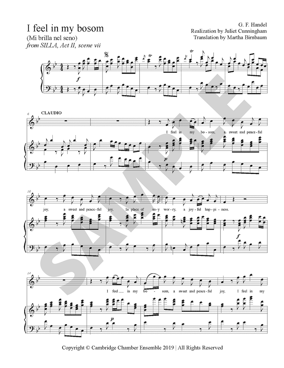 Mi brilla nel seno (I feel in my bosom), High Voice