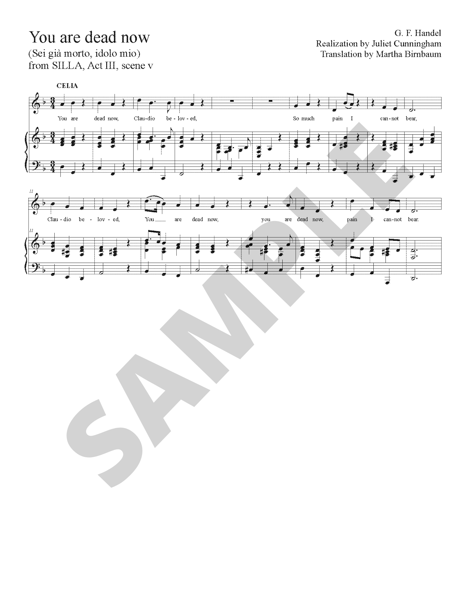 Sei già morto, idolo mio (You are dead now), Low Voice