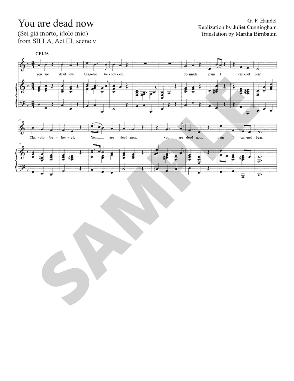 Sei già morto, idolo mio (You are dead now), Low Voice