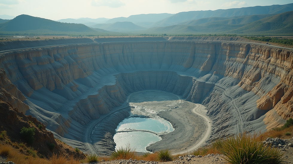 High angle view of a gemstone mine with sustainable practices