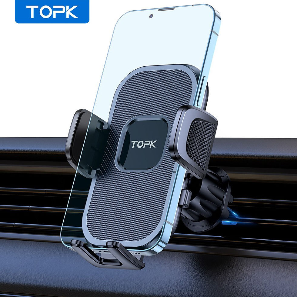 Thumbnail: Suporte veicular TOPK para celular com sistema de gravidade, compatível com iPh
