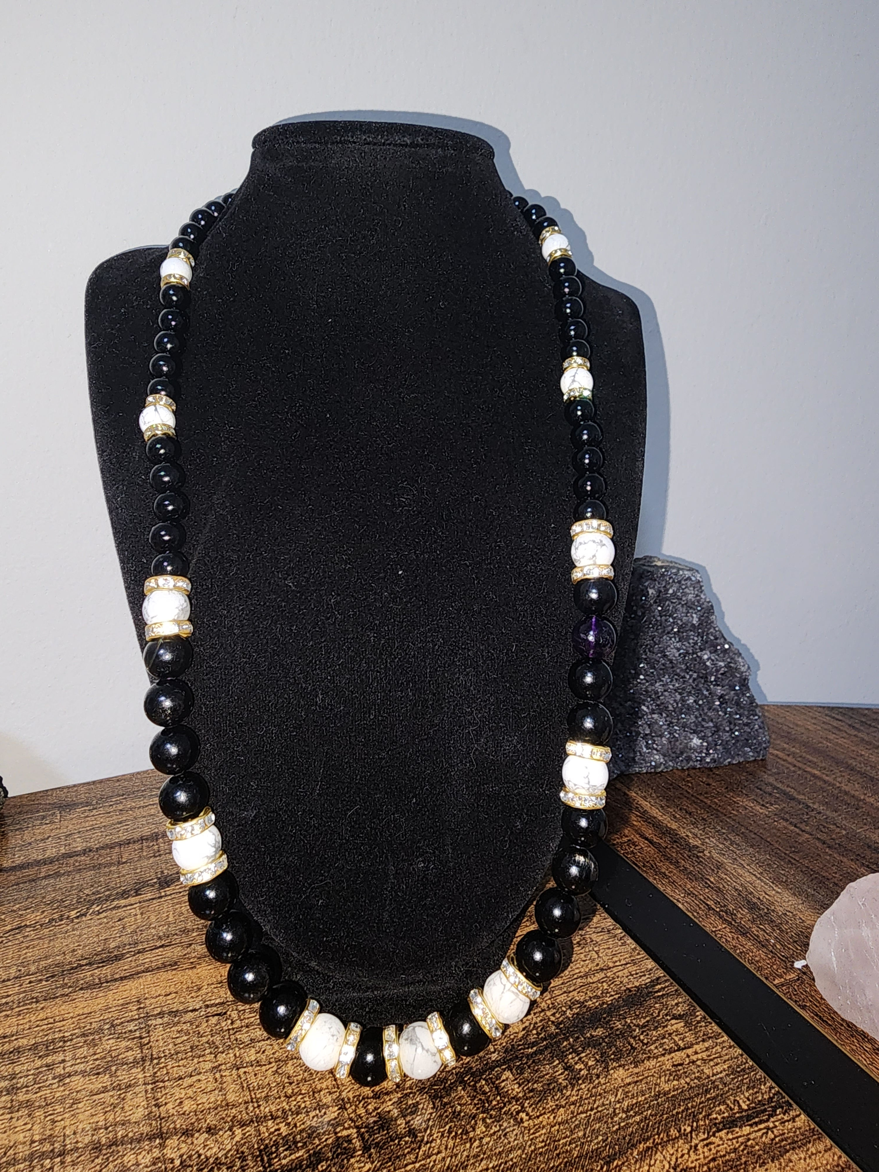 Obsidian & Howlite Necklace