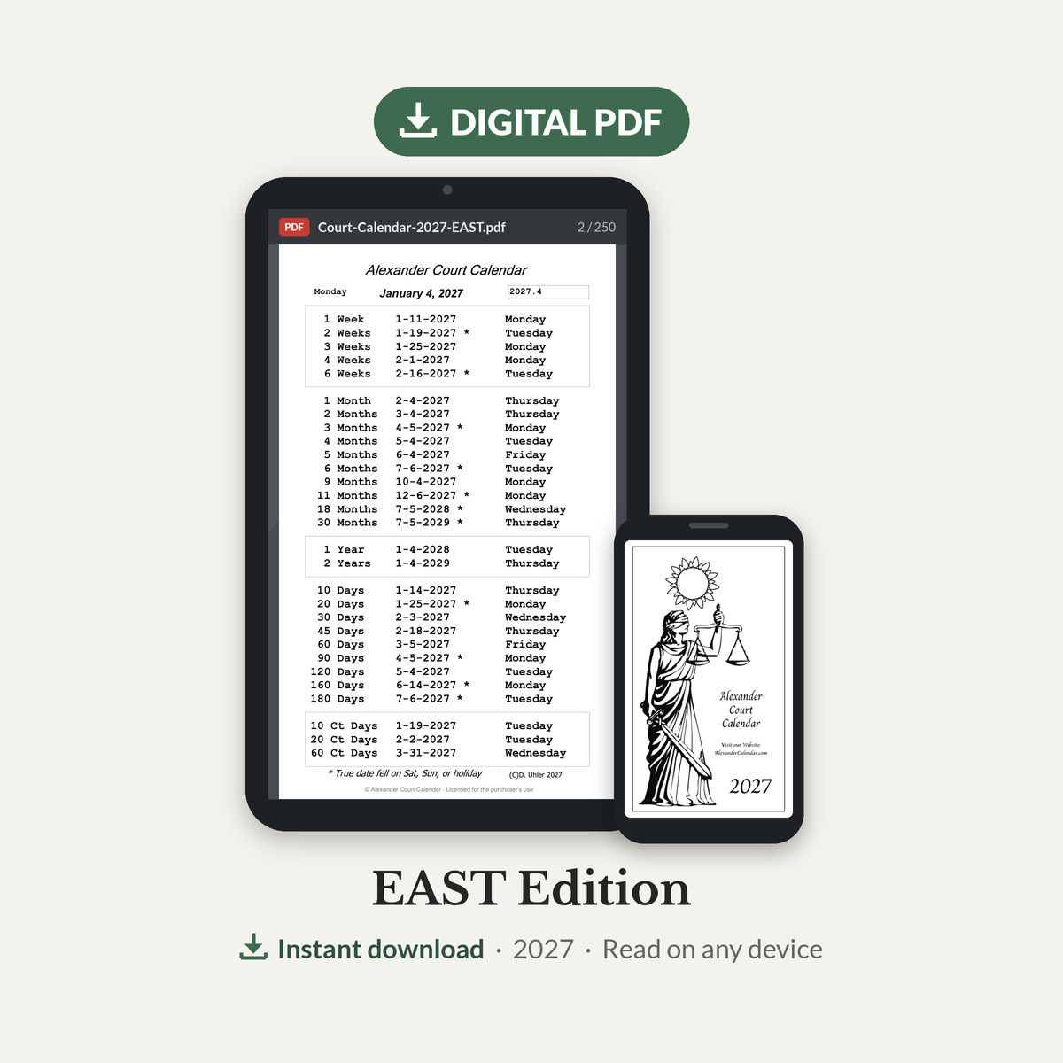 Alexander Court Calendar – Digital PDF (EAST)