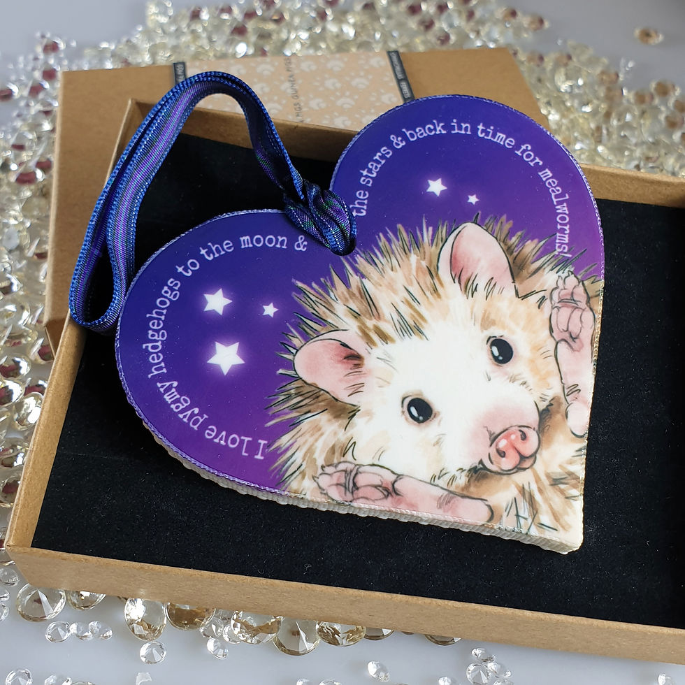 Thumbnail: Pygmy Hedgehog Hanging Tile - Purple or cream