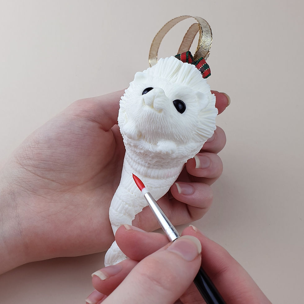 Paint your own hedgehog Christmas tree ornament