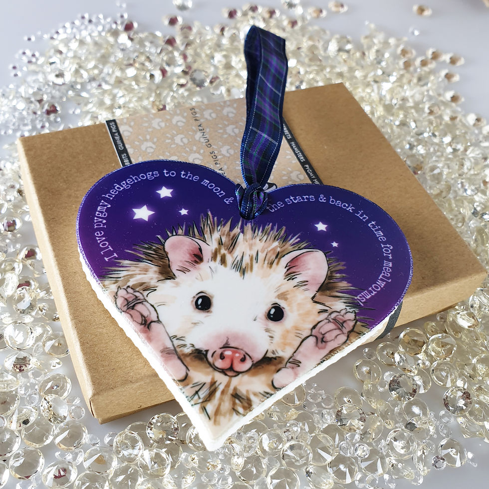 Thumbnail: Pygmy Hedgehog Hanging Tile - Purple or cream