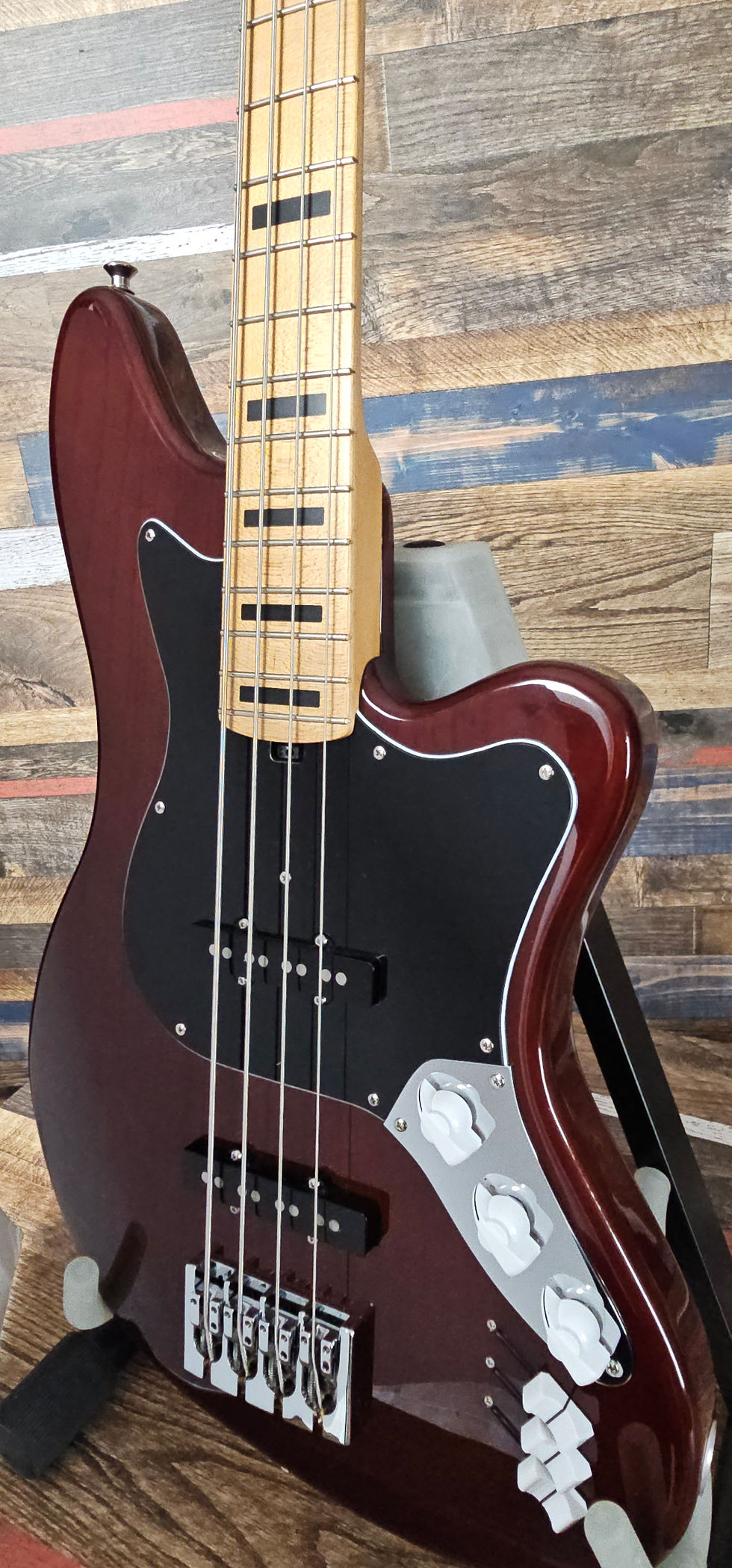 Thumbnail: LEH Offset 4 - All hand-carved, Mocha finish and Block Inlays