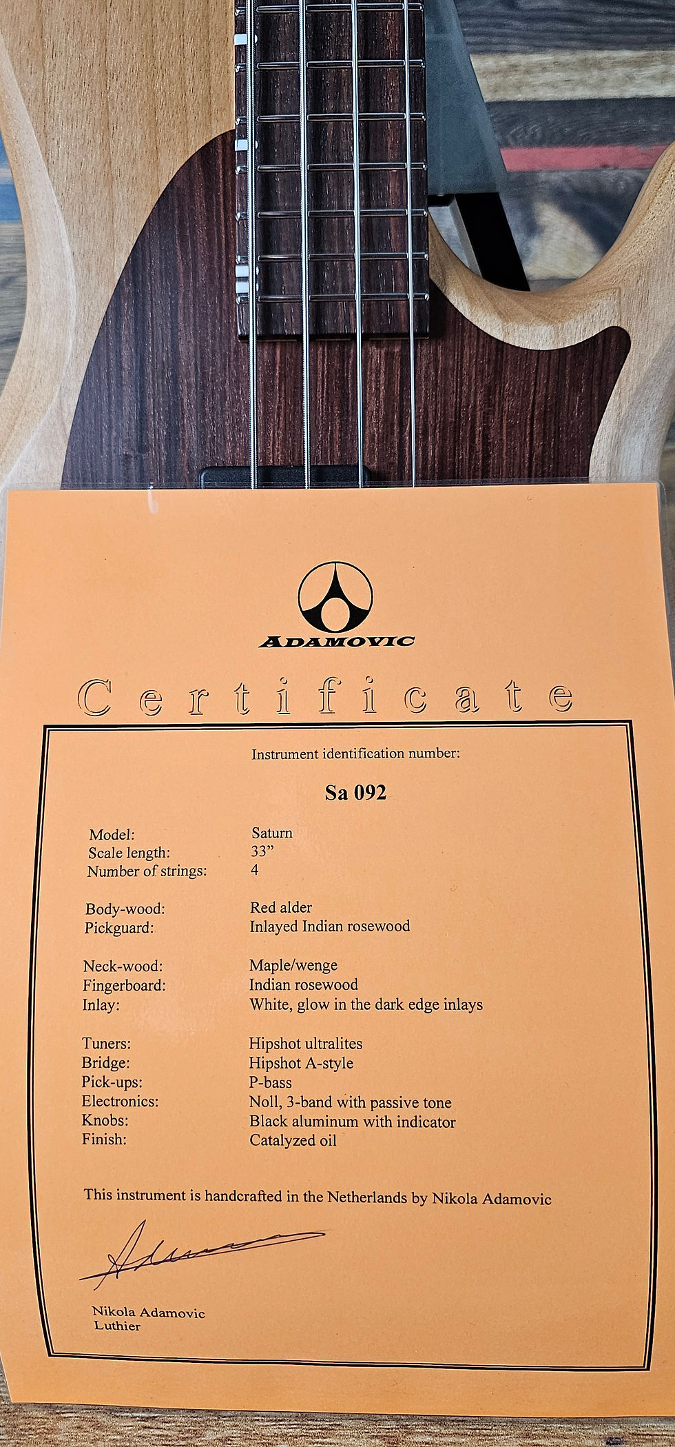 Thumbnail: Adamovic Saturn 4 "P" bass with Noll preamp