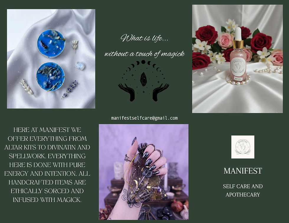 Manifest self care and apothecary products infused with magick.