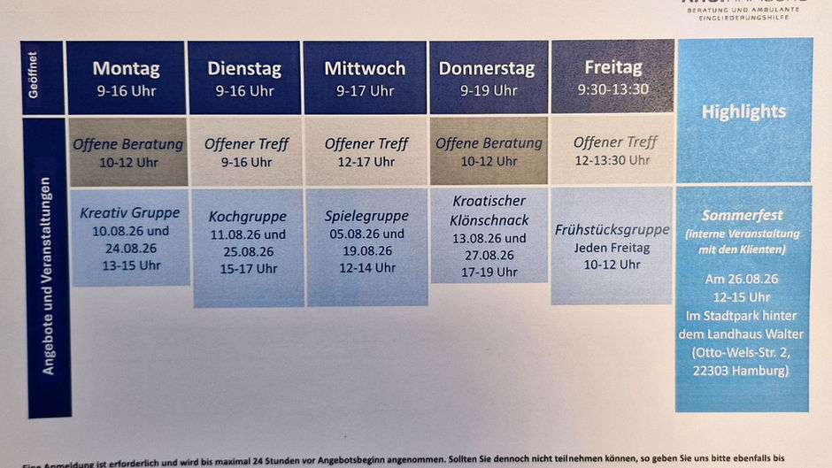 Wochenplan August 26