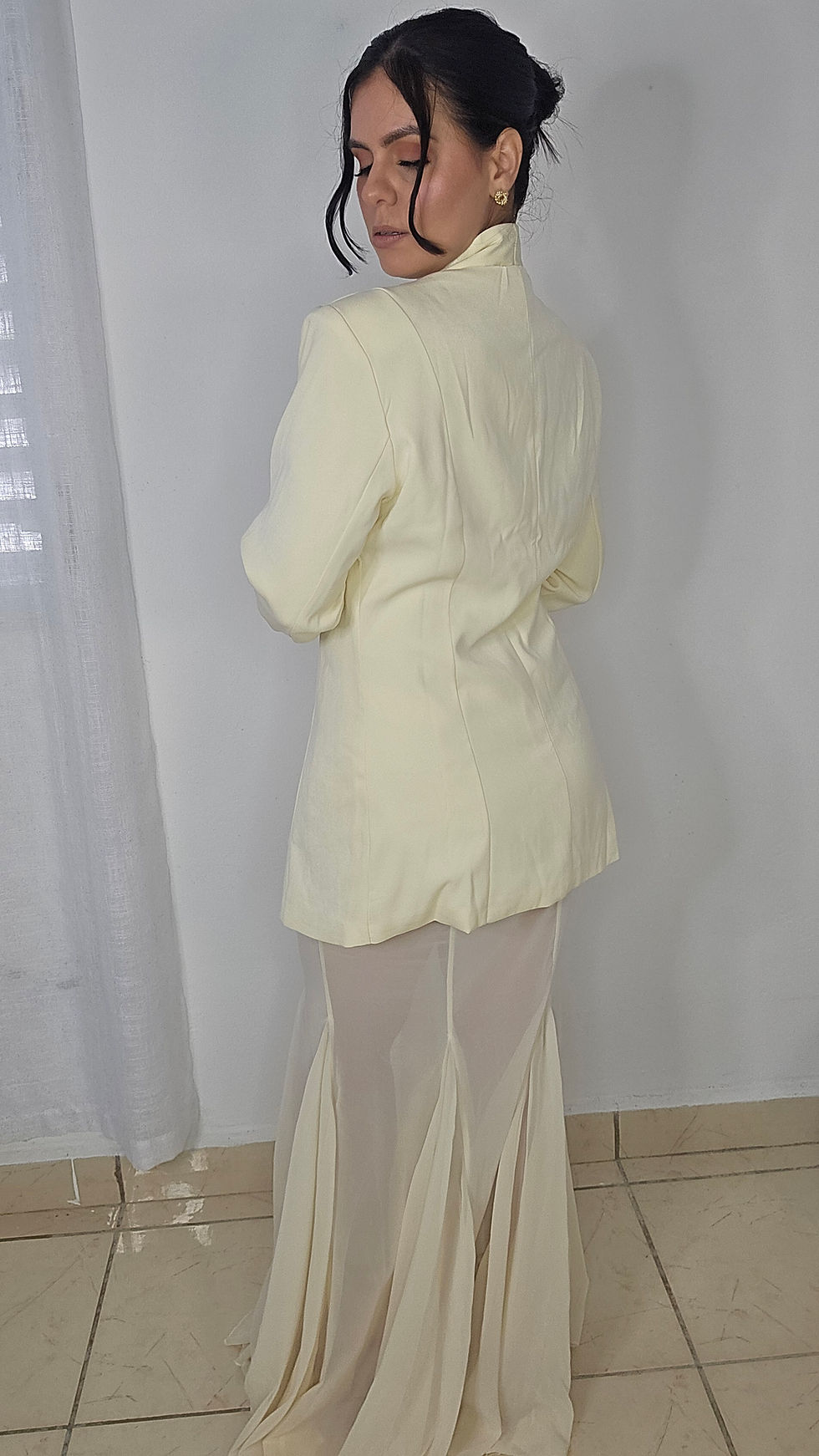 Miniatura: Elegant Blazer and Mesh Skirt Two Pieces Set
