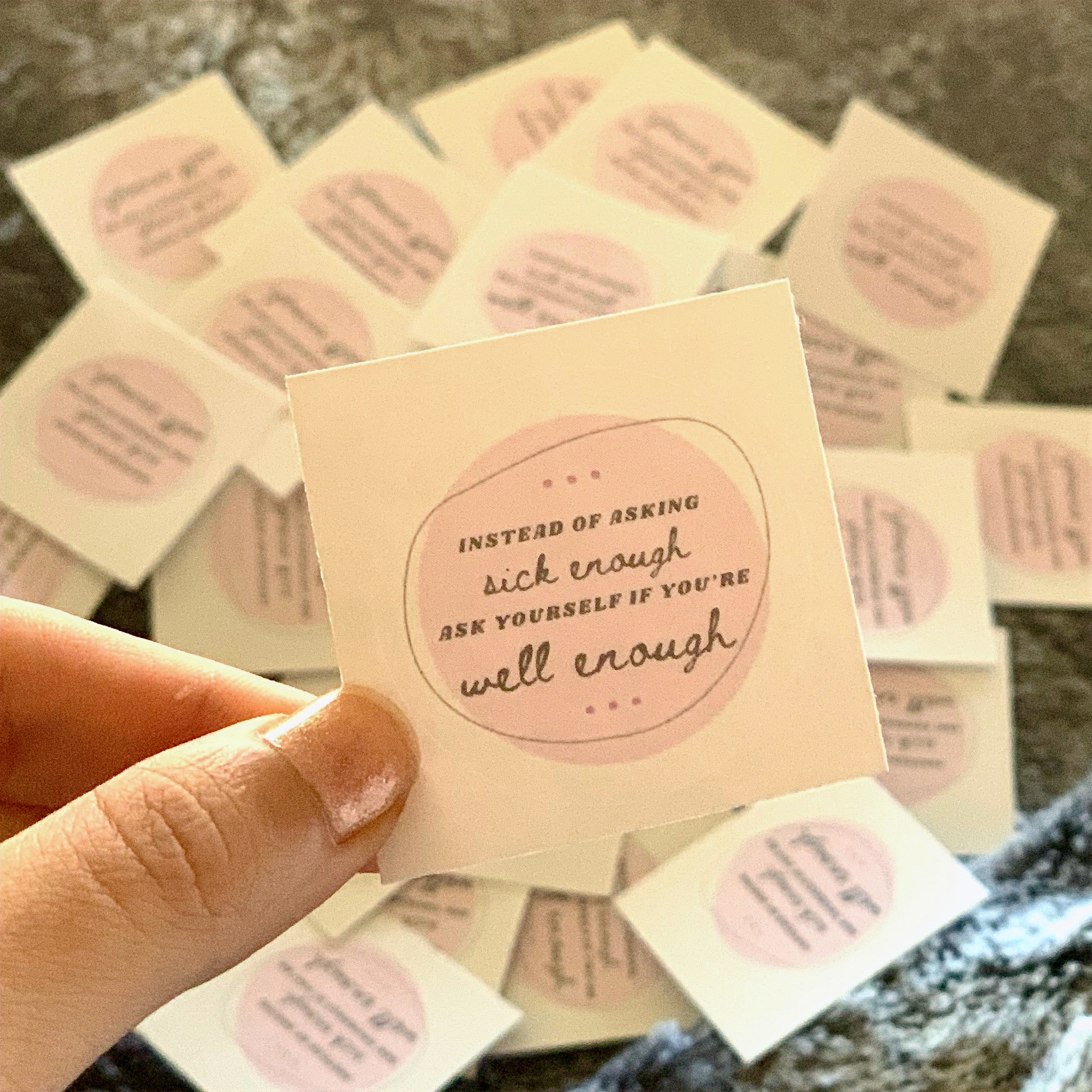 'Sick Enough' sticker pink