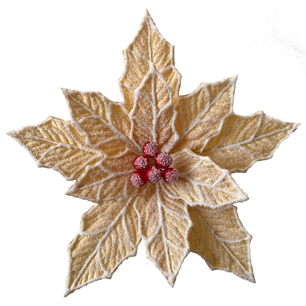27cm Gingerbread Caramel Cookie Frost Poinsettia