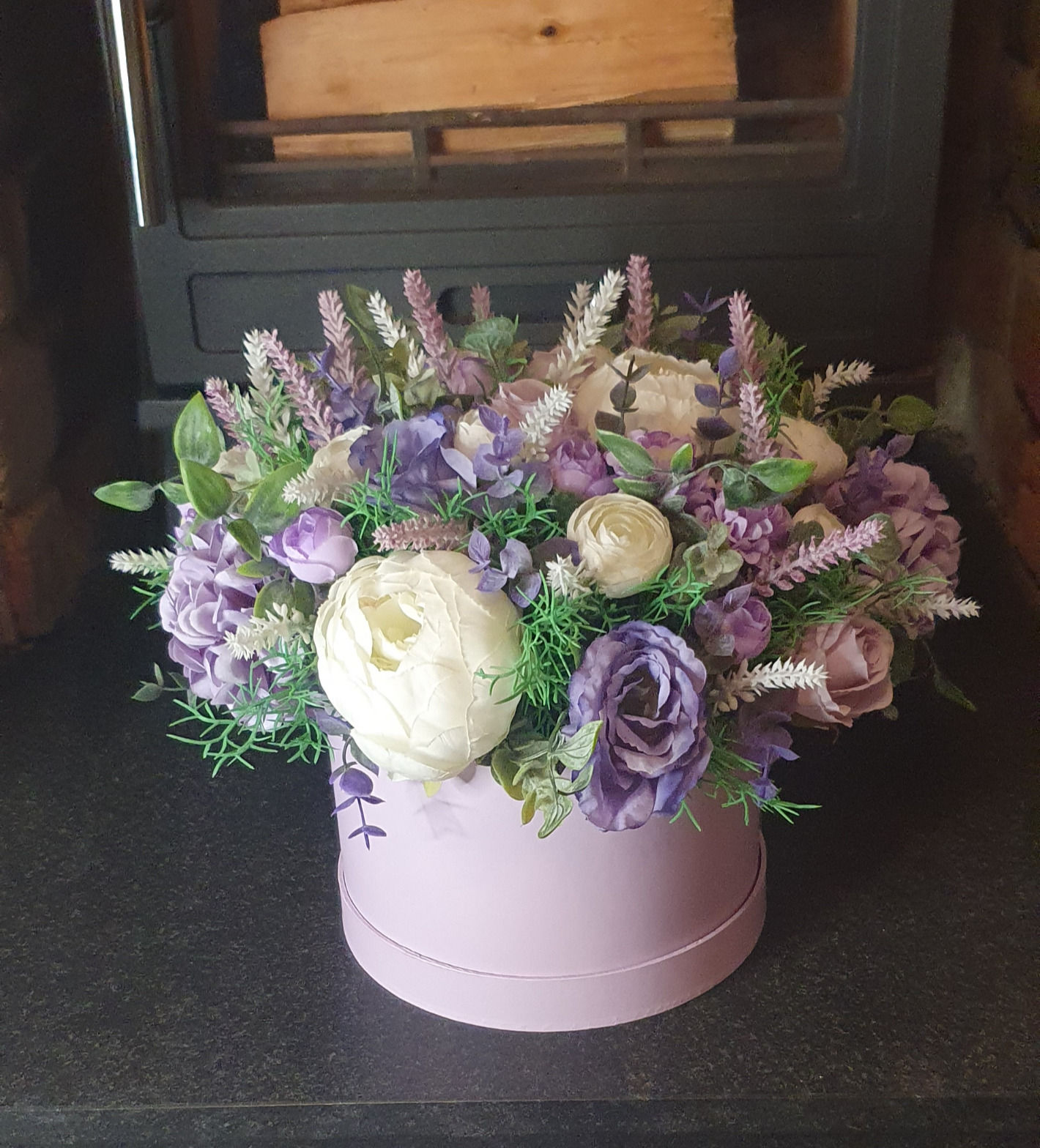 Mother Of The Bride/Groom Silk Hatbox Arrangement 1