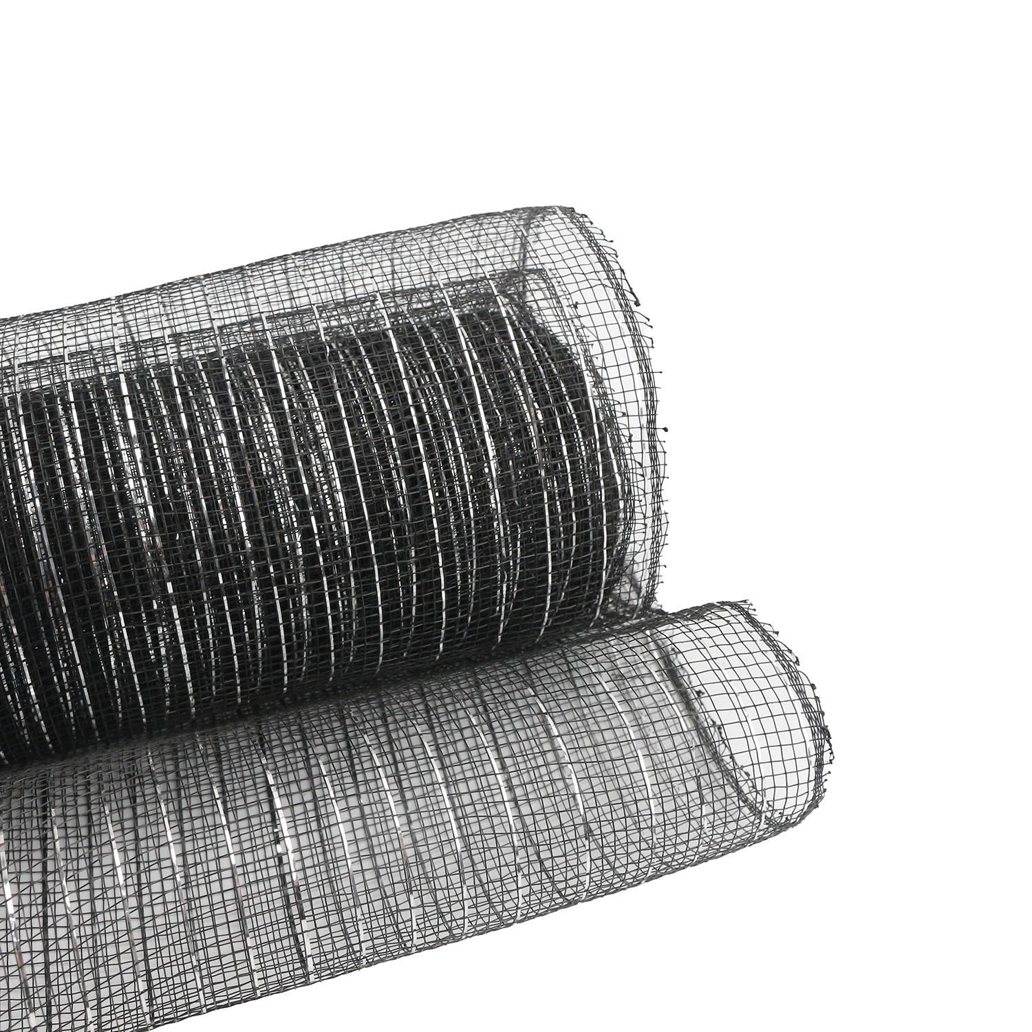 Habicraft - 25cm x 10y - Black/Silver Metallic Mesh