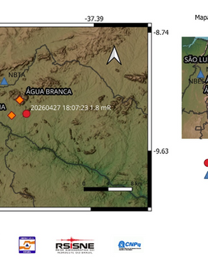 Tremor de magnitude 1,8 é registrado em Água Branca, AL, aponta LabSis/UFRN