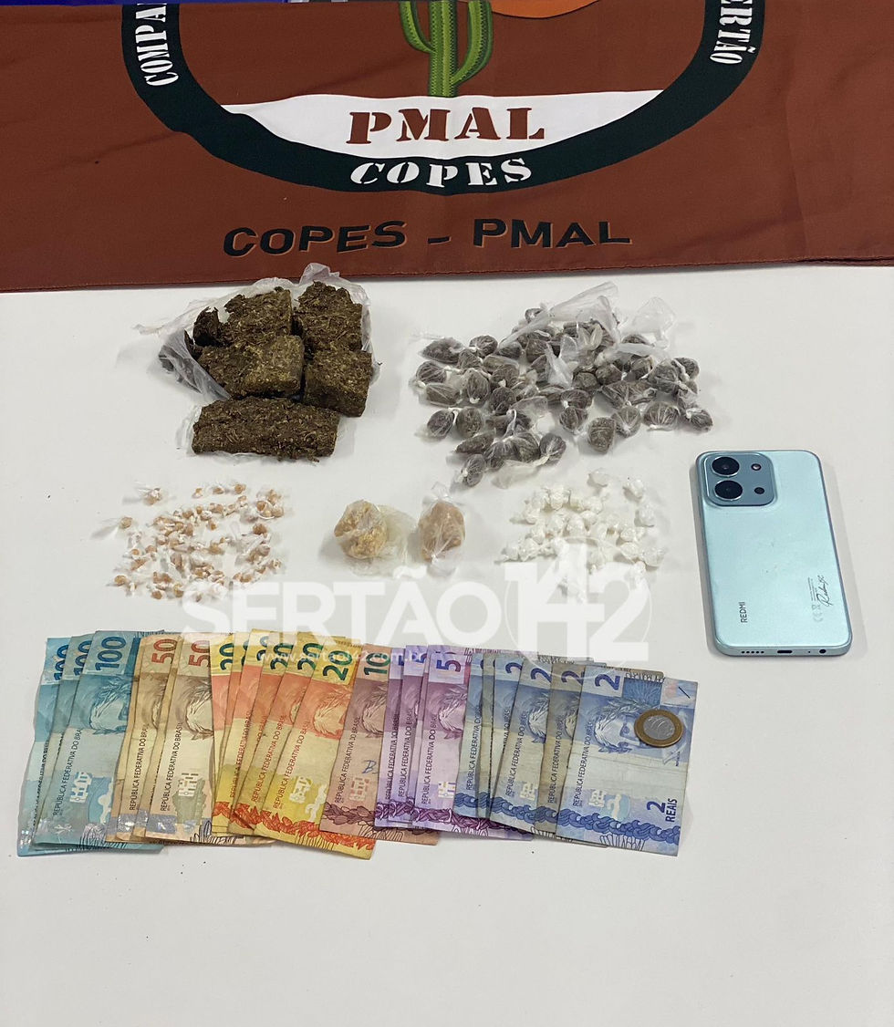 Adolescente é apreendido com crack, cocaína e maconha ao lado de cemitério em Olho d’Água das Flores