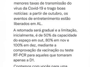 Alexandre Ayres anuncia retomada de eventos em AL
