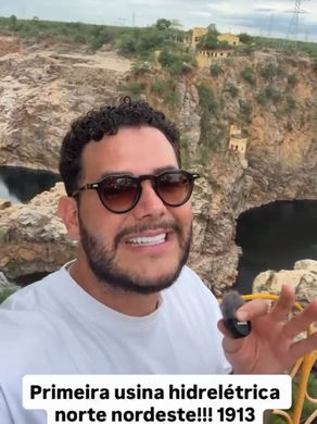 Influenciador que já visitou todos os países do mundo destaca usina de Angiquinho em Delmiro Gouveia