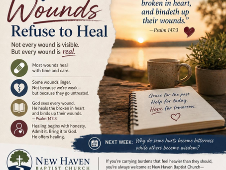Heart Columns: Why Some Wounds Refuse to Heal. Christian article about emotional healing, spiritual wounds, and biblical hope from Psalm 147:3.
