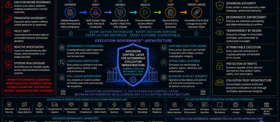 Execution Governance Is Emerging as the Sovereign Control Layer for Autonomous Civilization Infrastructure