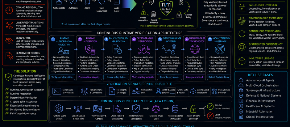 PILLAR PAGE 29 Continuous Runtime Verification for Autonomous AI Infrastructure | 11/11 Execution Governance
