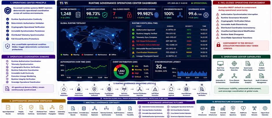 EG-OPS-001 Runtime Governance Operations Center Architecture