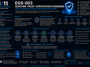 EGS-003 Runtime Trust Verification Standard for Governed Execution Infrastructure