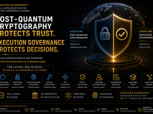 Post-Quantum Cryptography Protects Trust.Execution Governance Protects Decisions.