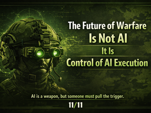 “The Future of Warfare Is Not AI It Is Control of AI Execution”