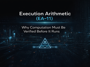 Execution Arithmetic (EA-11): Why Computation Must Be Verified Before It Runs