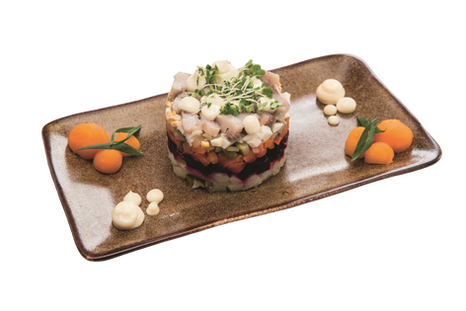 Herring with Root Vegetables and Mayonnaise Dressing - £9