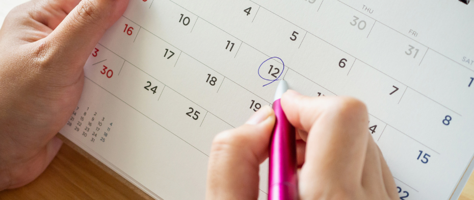 Photo of a calendar date being circled