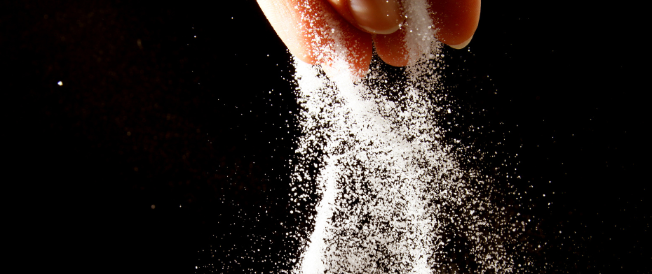 Salt being sprinkled - reference to internet sensation and restaurant owner 'Salt Bae'