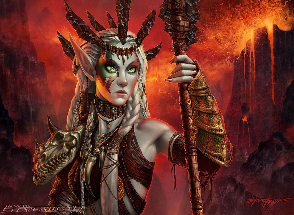 Bloodbraid Elf, for Magic the Gathering. Artwork by Steve Argyle