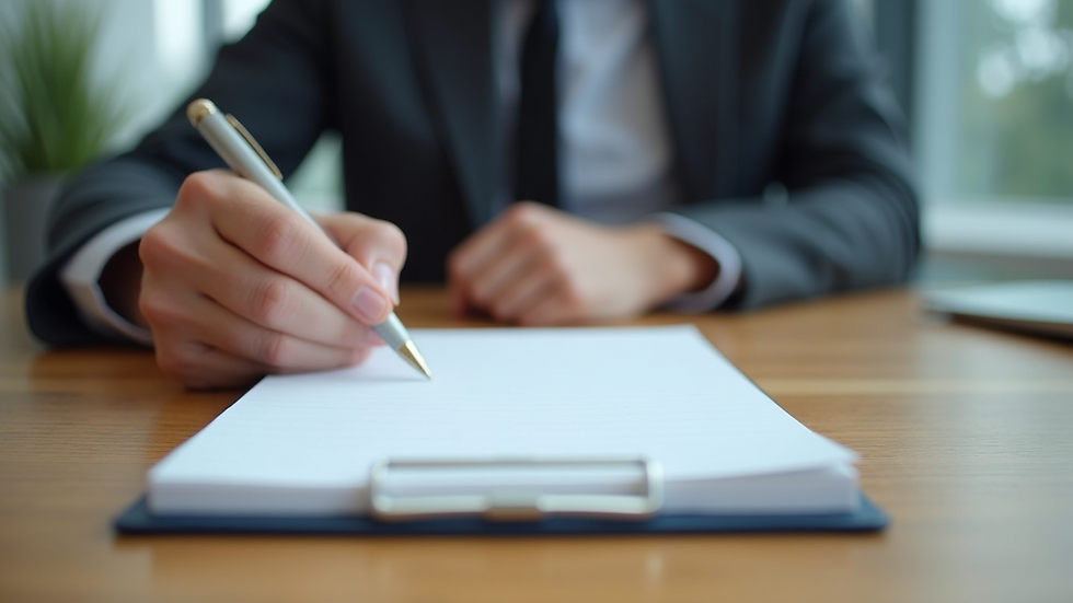 Close-up view of a notebook and pen on a counselling desk ready for notes