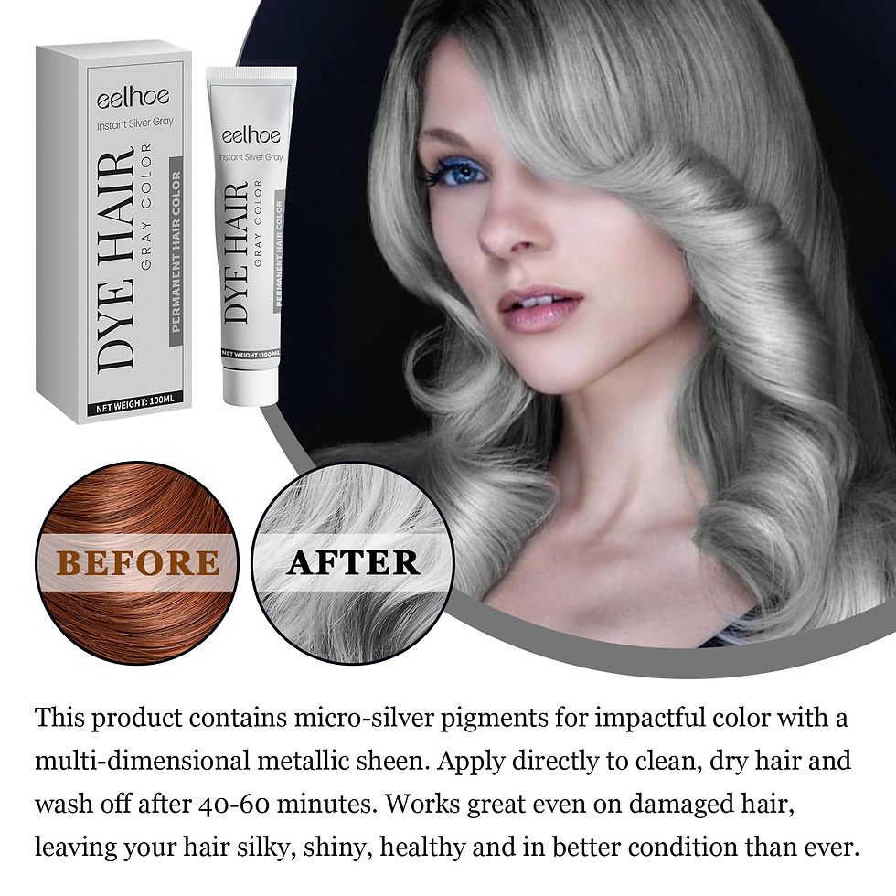 Thumbnail: Gray Color Hair Dye Cream Unisex Smoky Gray Punk Style Light Grey Silver Permane