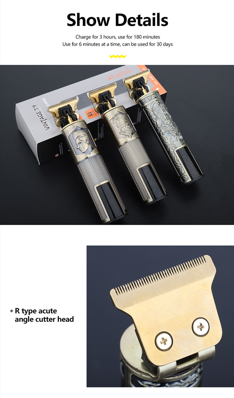 Thumbnail: T9 vintage barber machine home commercial stainless steel knife head manufacture