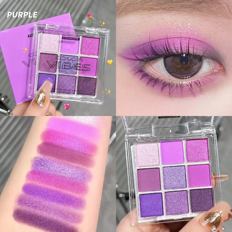 Thumbnail: 9 Colors Glitter Eyeshadow Palette Avocado Green Shimmer Pearlescent Matte Color