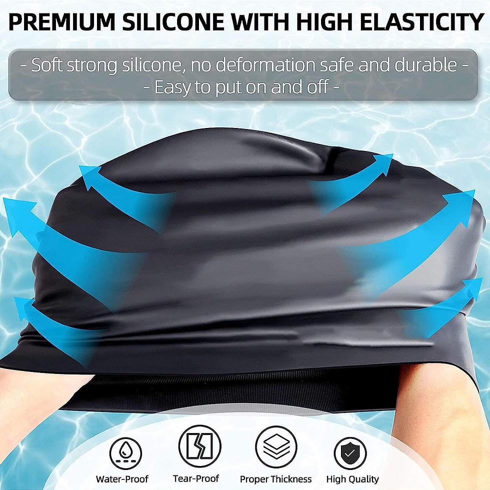 Thumbnail: Extra large silicone swimming cap with long hair and dirty braids all inclusive 