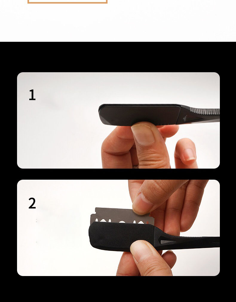 Thumbnail: Professional Manual Shaver Straight Edge Plastic Sharp Barber Razor Folding Shav