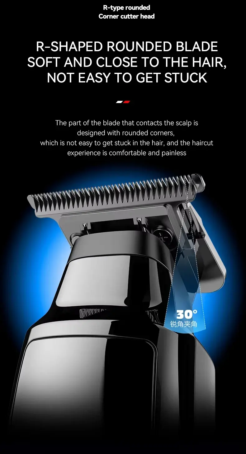 Thumbnail: Kemei KM-1556 Barber Cordless Hair Trimmer Rechargeable Hair Clippers for Men Pr