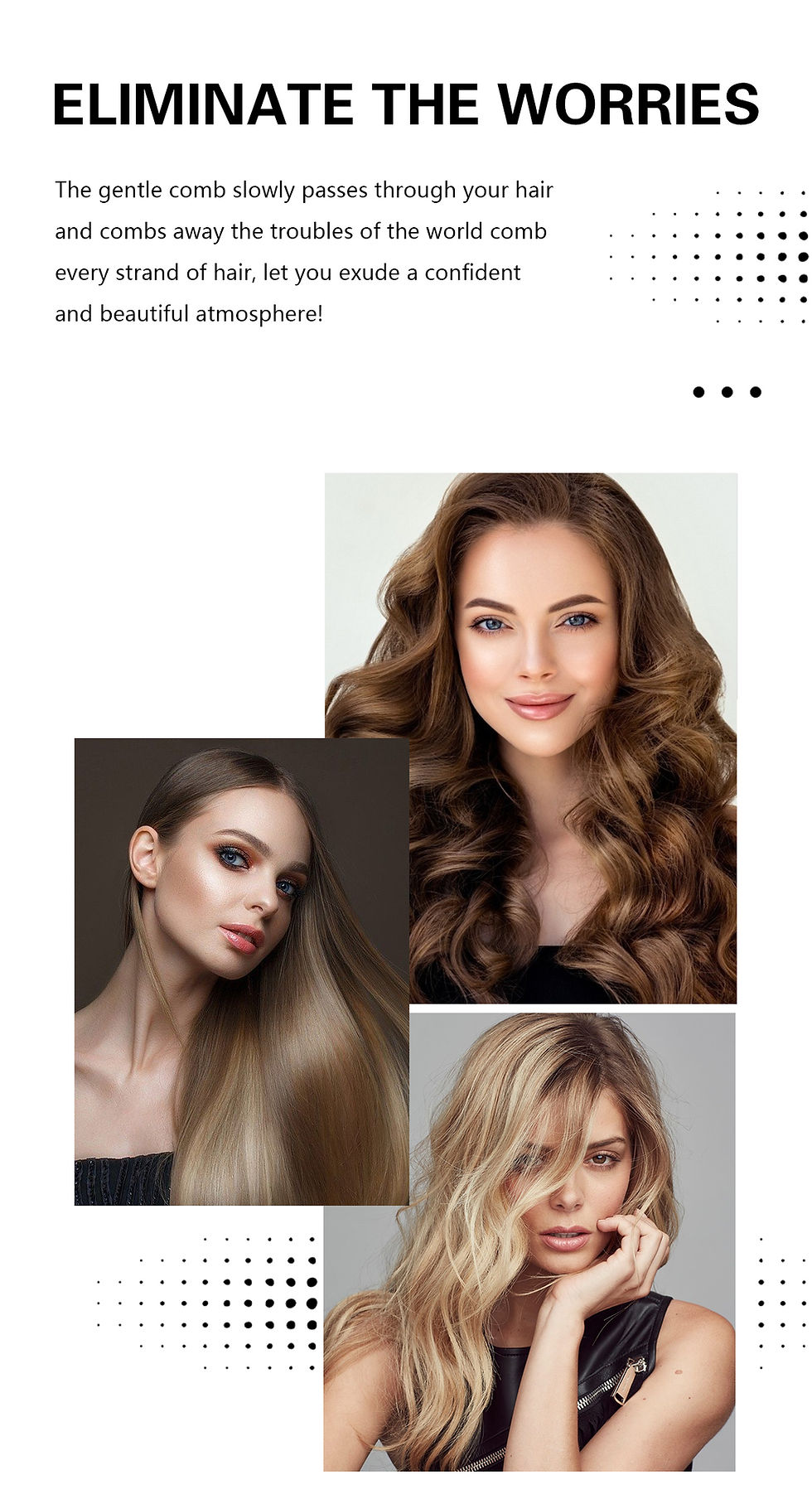 Thumbnail: Hairdressing Comb Barber Hair Cutting Hairbrush Heat Resistant Woman Wet Hair Br