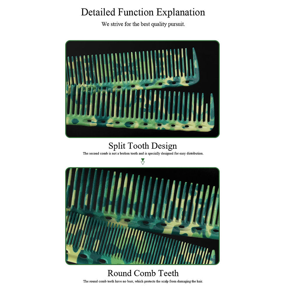 Thumbnail: Camouflage Hairdressing Comb Tangled Straight Hair Brushes Ponytail Comb For Sal
