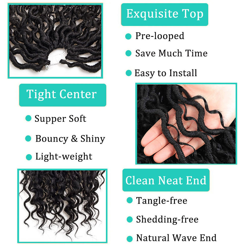 Thumbnail: Ombre Goddess Locs Crochet Hair Curly Ends Synthetic Faux Locs Braids Pre-looped