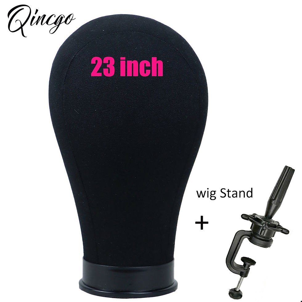 Thumbnail: 22inch Manikin Canvas Block Wig Head Mannequin Head Wig Stand Tripod Set For Wig