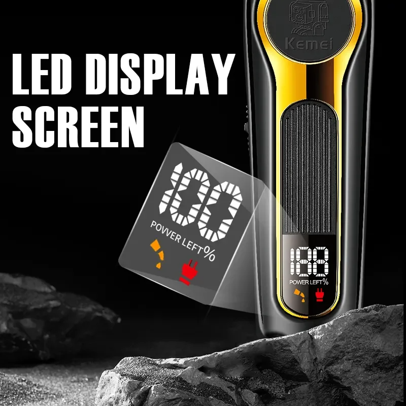 Thumbnail: Kemei Rechargeable Hair Clippers kit Professional DLC Blade Electric Trimmer Men